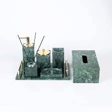 Buy stone bathroom accessory sets and get the best deals at the lowest prices on ebay! China Bathroom Luxury Accessories 7 Sets Green Marble Stone Bathroom Accessories China Home Decor Marble Soap Dispenser