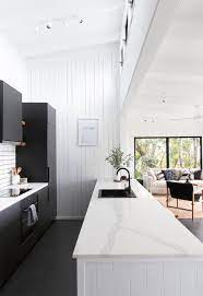 75 black floor kitchen with white