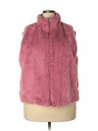 J Crew Women Pink Faux Fur Vest 2x Plus Ebay