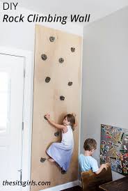diy rock climbing wall playroom idea