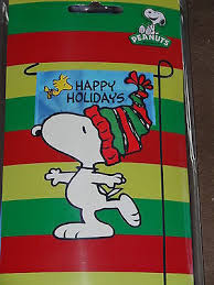 Woodstock Happy Holidays Garden Flag