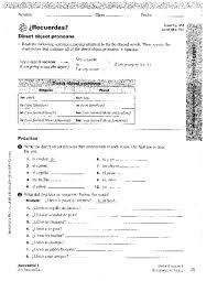 Recuerdas Direct Object Pronouns Worksheet For 6th 9th