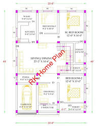 34 X 49 North Face 3 Bhk House Plan As