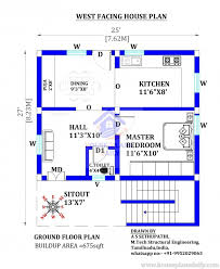 1bhk Ground Floor Plan West Facing