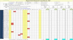 2022 leave chart schedule tracker now
