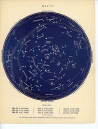 1884 May June Constellations Star Map Original Antique
