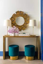 Gold Mirrored Waterfall Console Table