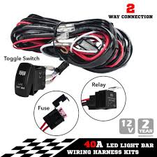 Universal 12v 40a One To Two Led Light Bar Wiring Harness