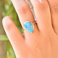 pear shape turquoise ring firoza
