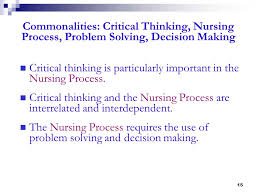    Critical thinking  Why is it important for the nurse    