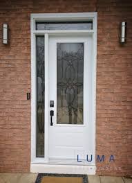 White Steel Front Door With Sidelite