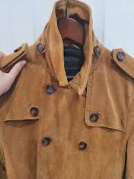 Zara Genuine Leather Suede Trench Coat