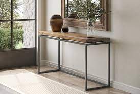 Floating Top Steel Base Sofa Table