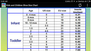 Baby Shoe Inches Online Charts Collection
