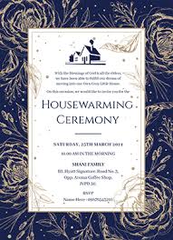 indian house warming invitation card