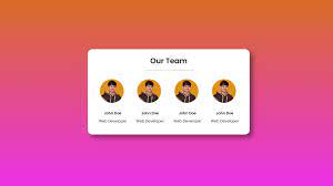 our team page design using html css