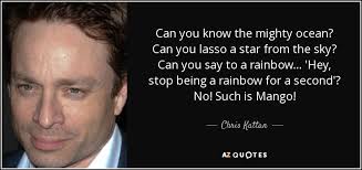 Chris Kattan quote: Can you know the mighty ocean? Can you lasso a... via Relatably.com