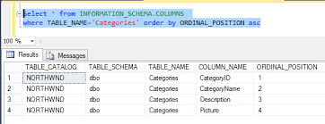 how to get all column names of a table