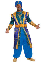 the aladdin live action genie costume mens blue orange l disguise