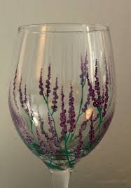 Lavender Fields Hand Painted Wine Glass
