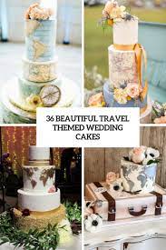 travel themed wedding cakes