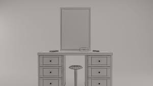 makeup table game ready 3d model 29