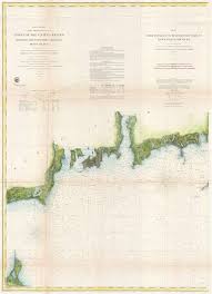 Details About 1860 U S Coast Survey Nautical Chart Of Block Island And Newport Rhode Island