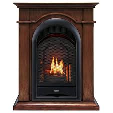 Procom Ventless Dual Fuel Fireplace System With Corner Combo Walnut Finish 15 000 Btu