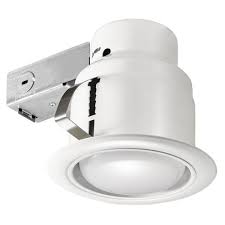 Commercial Electric 5 In White Led Swivel Baffle Round Trim New Construction And Remodel Recessed Lighting Kit With Led Bulb 91271 The Home Depot