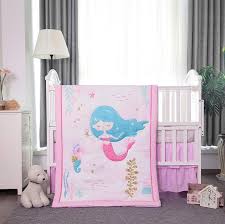 Unicorn Mermaid Pink Baby Quilt