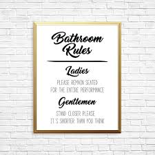 Bathroom Rules Printable Art Bathroom