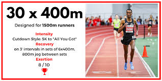 workout of the day 30 x 400m high