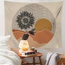 Mountain Sun Sunflower Tapestry