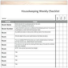 Housekeeping Checklist Format Excel Template For Hotels Free Hotel
