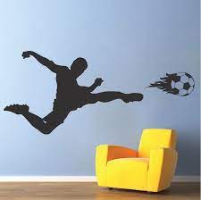 Soccer Flame Wall Decal Sport Mual