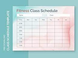 fitness cl schedule free google docs