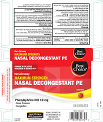 Nasal Decongestant Pe Tablet Best Choice Valu