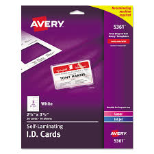 Laminated Laser Inkjet Id Cards By Avery Ave5361 Ontimesupplies Com