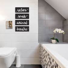 Breathe Rustic Bathroom Wooden Signs