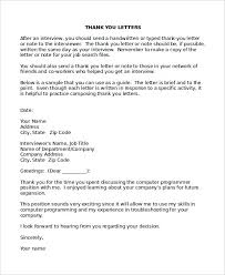 This is an example of a typical interview thank you letter. 6 Thank You Letter After Interview Templates Free Sample Example Format Free Premium Templates
