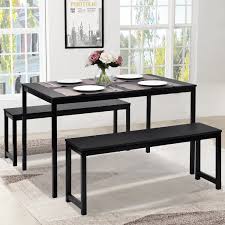 kitchen dining table set with 2 benches