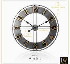 Gray Wall Clock Becka Golden Numbers