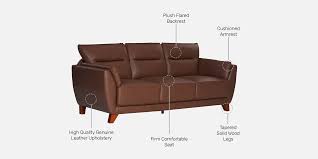 johanna leather 3 seater sofa in