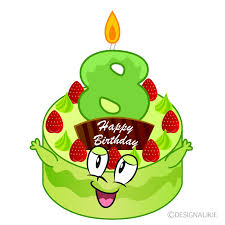 free 8th birthday cake cartoon image
