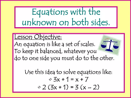 Ppt Equations With The Unknown On