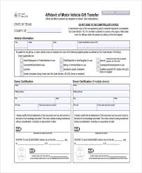 free 11 gift affidavit forms in pdf