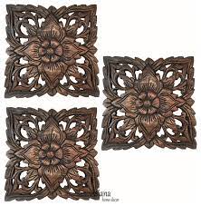 Fl Wood Carved Wall Hanging