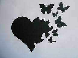 Unsere wandschablonen zum ausmalen sind für. Schablone Herz Mit Schmetterlinge Auf A4 Schablonen Graffiti Schablonen Blumenschablonen