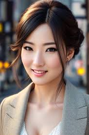 chinese with nice smile and makeup