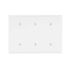 leviton white 3 gang blank plate wall